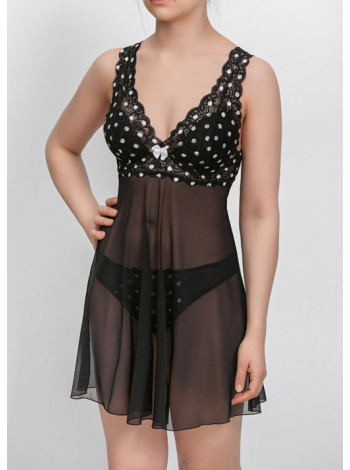 Комплект Dimanche Lingerie Merletto 6075/76 черный в горох