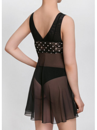 Комплект Dimanche Lingerie Merletto 6075/76 черный в горох